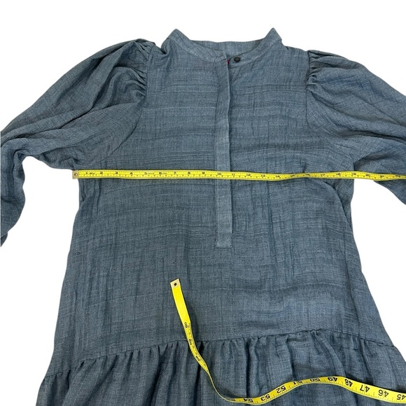 Heidi Merrick Lightweight Light Blue Gauze Cotton Peasant Size Large - Picture 9 of 11